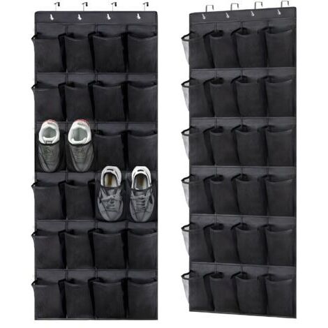 Sac de rangement pour chaussures noir suspendu, 56150cm, lot de 2, fixation murale, pour usage domestique. (1/5)