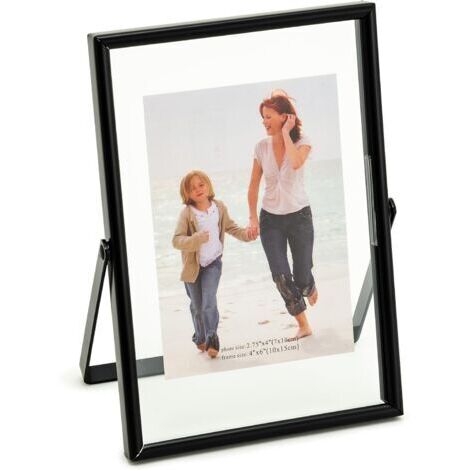 Cadre flottant noir avec étagères verticales, cadre photo de table, panneau suspendu noir, adapté pour menu/mariage, fête, décoration de cérémonie (1/5)