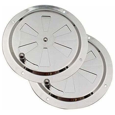 Grille de Ventilation Ronde, Grille d'aération 125 mm en Acier Inoxydable Conduit Moustiquaire Grille D'évacuation Air Entrant Air Evacué Ventilation Volets Réglables et Moustiquaire, 2 pièces