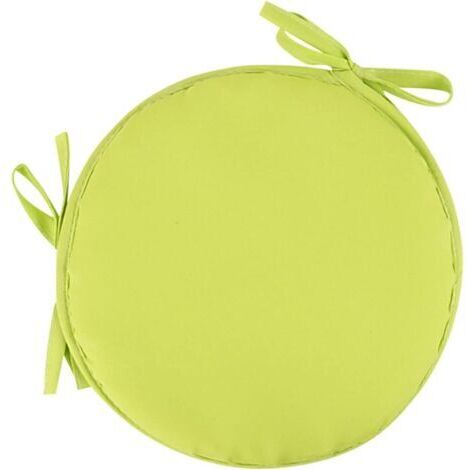 1 coussin de chaise de jardin rond jaune clair de 30 cm de diamètre - Extérieur, Tabouret, Terrasse, Salle à manger - Grand coussin