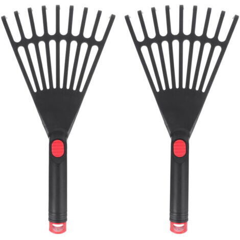 Râteaux à gazon 2 pièces Râteaux en plastique Râteaux de jardinage pratiques Râteaux à feuilles mortes durables (1/5)