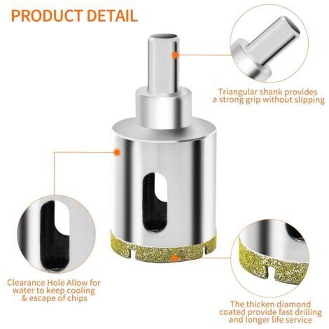 18mm Scie Cloche Diamantée avec Mèche Pilote, Foret Trépan Diamant pour ...