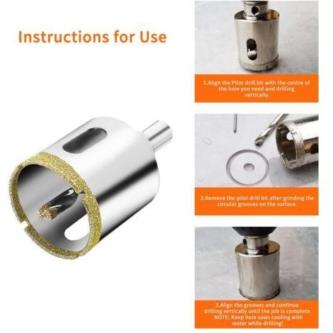 18mm Scie Cloche Diamantée avec Mèche Pilote, Foret Trépan Diamant pour ...