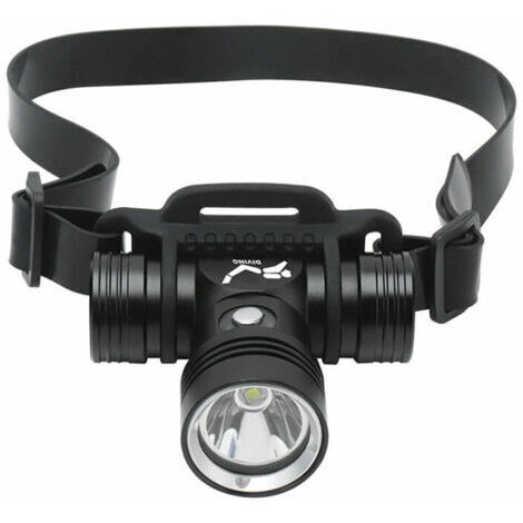 Lampe frontale de plongée torche de plongée sous-marine rechargeable, phare sous-marin de plongée étanche IPX8 (1/5)