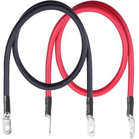 Câble de batterie 5 AWG, 20 pouces, fil électrique en cuivre pur de calibre 5, avec cosses à anneau de 5/16\ (1/4)