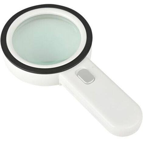 Loupe à 12 LED, idéale pour la lecture, la fabrication de bijoux, les personnes âgées, les malvoyants, l'observation et les travaux manuels (blanche) (1/5)