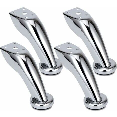 4 Pièces Pieds de Meubles, Pieds Canapé Épais Acier Inoxydable, Pieds Chromé, Meubles Armoire Lit Canapé Pieds, pour Canapés, Chaises, Tabourets, Armoires (1/5)