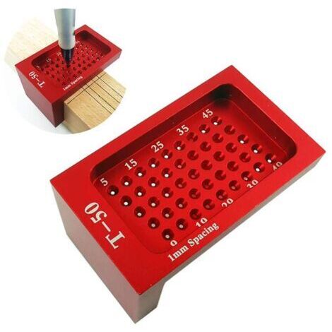 Outils de précision pour le travail du bois, outil de mesure de trous en alliage d'aluminium, règle de positionnement de trous métrique, outil de marquage en T (1/5)