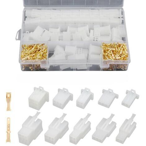 Kit de 580 connecteurs de fils, pas de 2,8 mm, 2, 3, 4, 6, 9 broches mâles et femelles à sertir pour moto, scooter, voiture, camion (1/4)