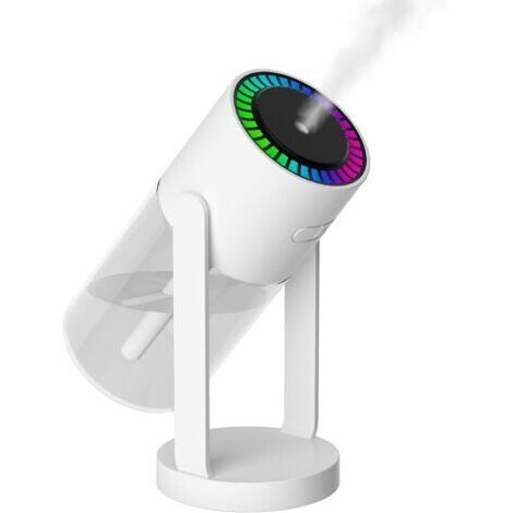 Humidificateur de bureau USB ultrasonique silencieux de 280 ml avec veilleuse colorée, arrêt automatique sans eau, idéal pour la chambre, la maison et le bureau. (1/4)