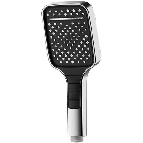 Pommeau de douche carré large, pommeau de douche à main, pommeau de douche haute pression à économie d'eau, 7 modes (argent) (1/5)