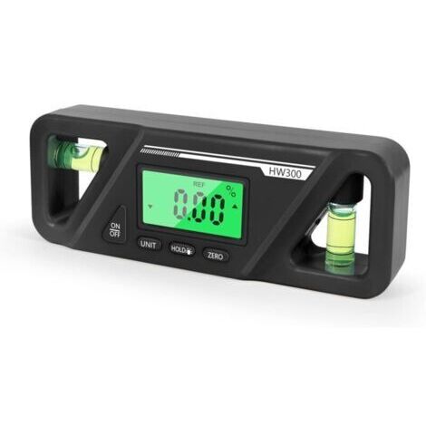 Niveau à bulle numérique, 4 x 90°/2 x 180°, petit rapporteur numérique, règle d'angle avec écran LCD rétroéclairé, 2 modes de mesure, inclinomètre numérique, outils de mesure de niveau (1/4)