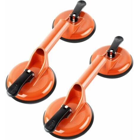1PCS lève-vitres à ventouses en aluminium - 105 kg - 118 mm - Avec double ventouses - Orange (1/5)
