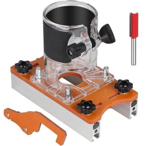 Base pour défonceuse à bois, guide de rainure avec fraise de 6,35 mm (1/4\ (1/5)