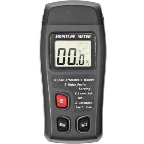 Humidimètre pour Bois, Humidimètre Numérique, 2 Broches de Capteur Portable Testeur d'humidité du Bois avec écran LCD et Pile 9V Incluse