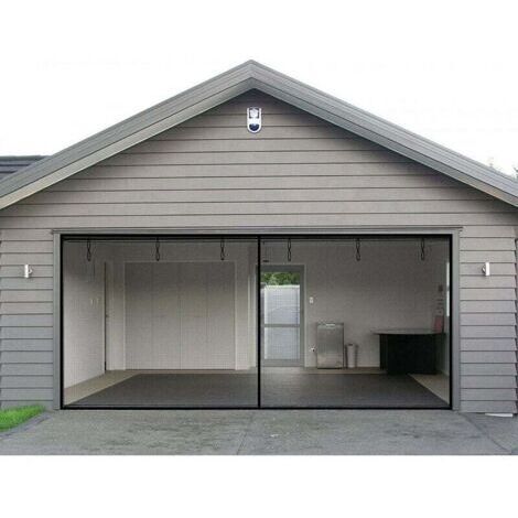 Moustiquaire de porte de garage – Fermeture magnétique 16 x 7 pi Moustiquaire inférieure lestée auto-scellante,BISBISOUS (1/4)