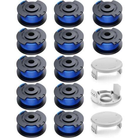 15 bobines de fil pour coupe-bordures Ryobi One+ - Diamètre 1,65 mm, longueur 3,4 m - Compatible AC14RL3A - Lot avec 12 bobines et 3 couvercles - Entretien facile de votre jardin.