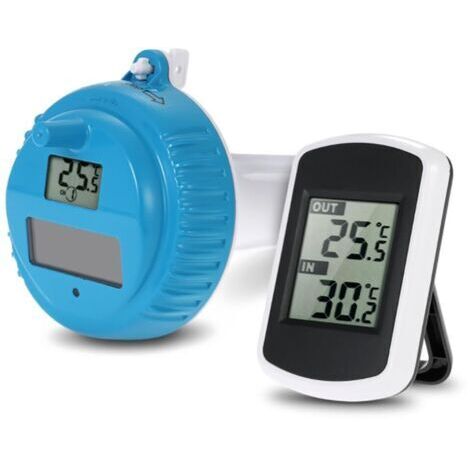 Thermomètre de piscine sans fil, thermomètre de piscine flottant avec écran LCD, mesure de la température de l'eau, spas, jacuzzis, aquarium, étangs à poissons, testeur de température (1/4)