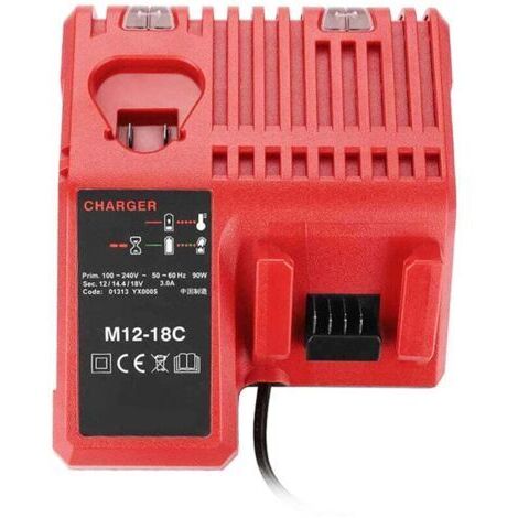 Chargeur pour batterie lithium Milwaukee 12V-18V - Compatible M12-18C M18 - Prise US - Remplacement original