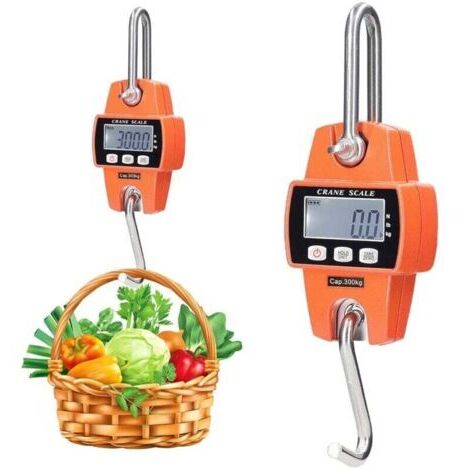 Mini Numérique Balance petit crochet 300kg/0.05kg Digital Crane Scale Grue Haute Capteurs Précision Balance Portable Électronique Balance Suspendue Pour Chasse Extérieur Ferme BalanceCrochet(ora (1/3)