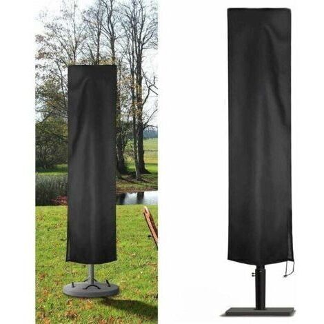 Housse de parasol déporté 240x57x57cm – Tissu Oxford 210D imperméable – Protection anti-UV, poussière, pluie, vent – Couleur noire