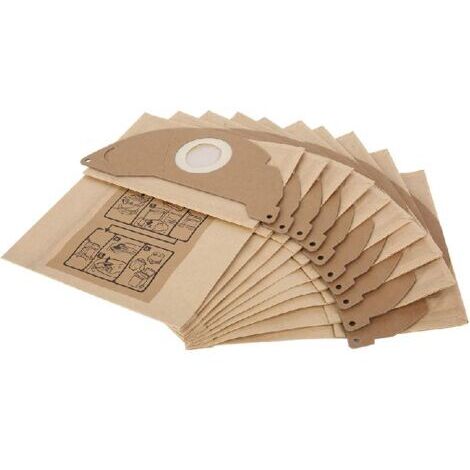 Lot de 10 sacs à poussière en papier pour aspirateur Karcher A2004 et A2054