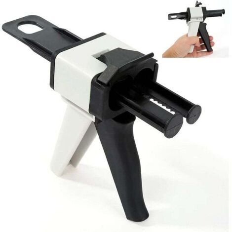 Distributeur de résine époxy 50 ml - Tête mélangeur statique - Rapport 1:1/2:1 - Pistolet applicateur manuel (50 ml, comme illustré)