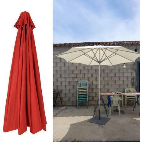 Housse de Rechange pour Parasol Déporté 3m - Imperméable, Anti-Ultraviolet - Tissu de Polyester Épais - Compatible avec Tout Parasol de Jardin - Avec Air Vent et 8 Baleines