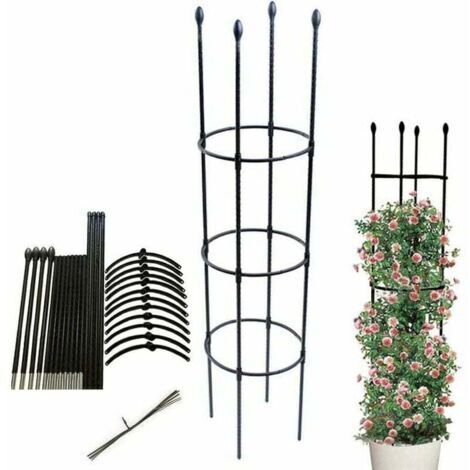 Obélisque de jardin, support de plantes grimpantes, cage à tomates stable, treillis de jardin, cage de culture de légumes, fleurs et fruits grimpants pour le jardin, balcon - hauteur de la plante 133c (1/3)