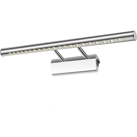 Lampe Salle de Bain Mirroir LED 5W Applique Murale Lumière Tableau Étanche IP44 Réglable 180°avec Interrupteur en Acier Inoxydable Éclairage Décoration Meuble WC Toilette Maquillage (1/4)