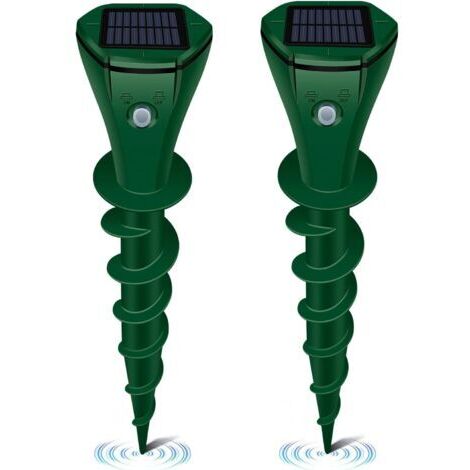 Répulsif ultrasonique pour taupes solaire, 3 modes, étanchéité IP65. Éloigne taupes, campagnols, spermophiles, serpents, marmottes. Pour pelouse/jardin/ferme, 5000 pi² de couverture. (1/3)