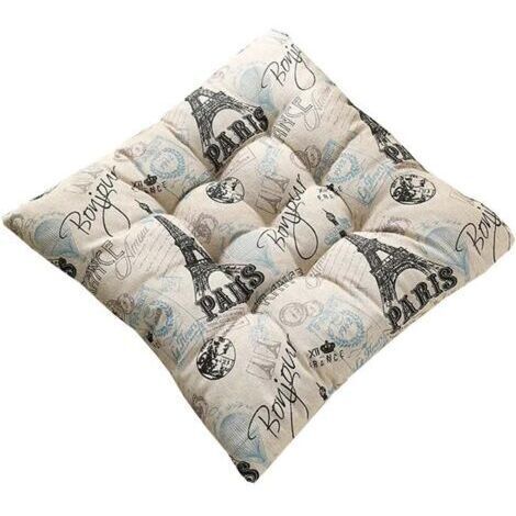 Lot de 2 coussins de chaise, carré/rond, coussin d'assise épais, coussin décoratif rempli, coussin de jardin pour chaise de jardin, chaise de cuisine ou de salle à manger, intérieur et extérieur (1/4)