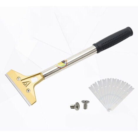 Grattoir pour Plaque avec 10 Lames Métalliques, Heavy Duty Scraper, Universel Grattoirs pour Vitre, Vitrocéramique, Plaque à Induction, Voiture, Miroir, Autocollant, Nettoyage (avec vis) (1/3)