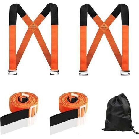 Sangles de déménagement, sangles de levage pour 2 personnes pour déplacer des meubles, système de levage et de déplacement, ceinture d'épaule pour transporter des meubles lourds matelas, levage Ikodm (1/3)