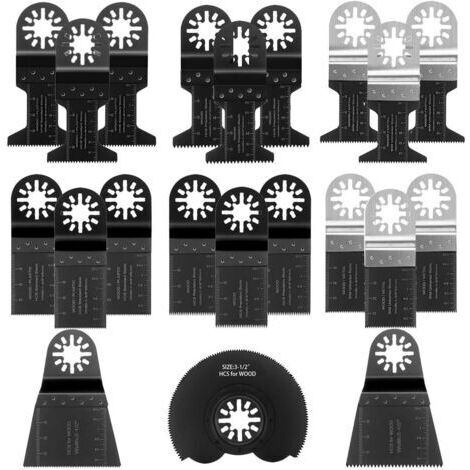 Lame de Scie Oscillante, 21PCS Mixte Outil Multi-Usage Kit, pour Coupe General Multi-Tool (Mèche) (1/4)