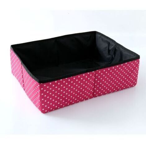 Litière Pliable Portable pour Chat général, étanche, Propre et Douce la Maison l'extérieur - rose rouge, L (1/3)