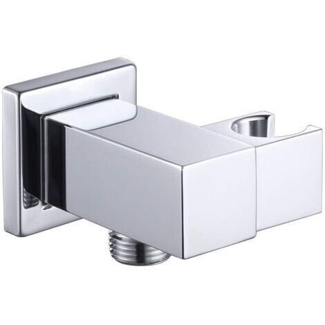 Support de pommeau de douche Support de pommeau de douche en laiton carré argent (1/4)