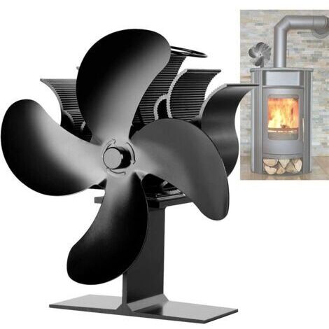 Ventilateur pour poêle à bois, petit, 4 pales, fonctionnement silencieux (1/4)