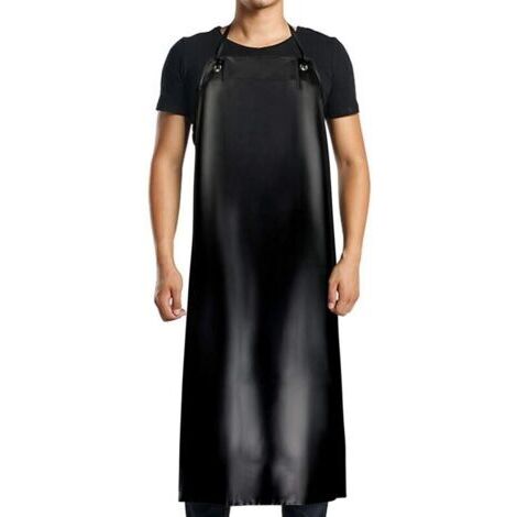 Tablier imperméable en PVC-120x90cm, noir, pour hommes et femmes, imperméable à l'eau et à l'huile, adapté au nettoyage, aux travaux de laboratoire, à l'abattage, aux soins des chiens (1/3)