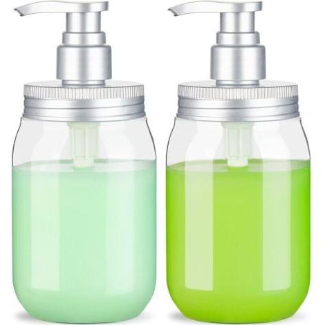 2 X 450ML Flacon Distributeur avec Pompe Distributeur de Savon/Flacons Pompe Rechargeables Distributeurs de Lotion et de Savon (1/3)