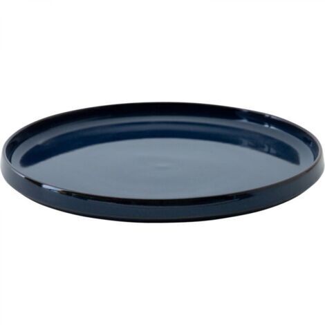 Plateau de fleurs en céramique bleu de 21 cm de diamètre extérieur, adapté aux bacs à fleurs intérieurs et extérieurs, 1 pièce (1/5)
