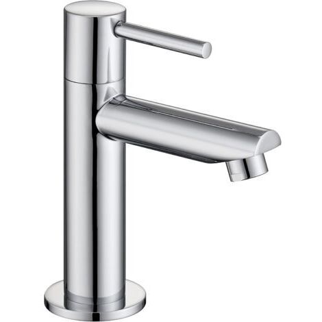 Robinet de lave-mains eau froide – Finition métal chromé – Aérateur haute qualité pour jet doux – Hauteur 142,5mm – Bares