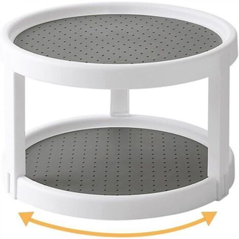 Plateau tournant epices, Placard Étagère à Épices, 2 étages Porte Épice Rotative Étagère à Épice Support de Stockage, pour Cuisine, Réfrigérateur, Congélateur, Armoire Et Comptoirs, épicesEtagère à ép (1/5)