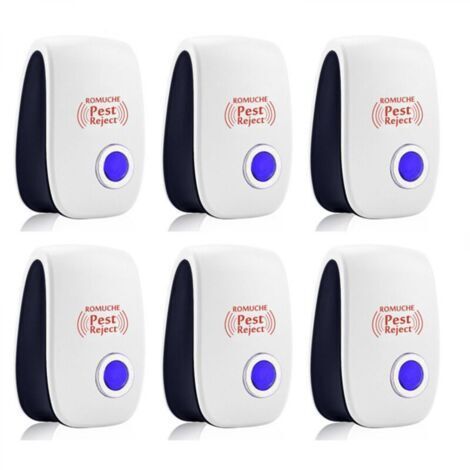 Ultrason Souris et Rats Lot De 6 - Repulsif Ultrason Moustique - Répulsif Ultrason - Anti Moustique Ultrason - Ultrason Souris -Repulsif Fourmis - Répulsif Souris - Répulsif Araignée - Utrason Rat