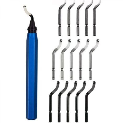 Outil d'Ébavurage Manuel, Ebavureur avec 10 BS1010 Lames de Rechange, Stylo Ebavureur, 360° Rotatif Deburr Burr Remover pour d'Impression 3D, Plastique, Aluminium, Cuivre, PVC, Acier (1/5)