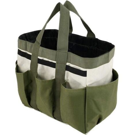 Sac de rangement pour outils de jardin, cabas à 8 poches, robuste, en tissu Oxford, idéal pour l'intérieur et l'extérieur. Cadeau parfait pour hommes et femmes. (1/5)