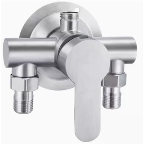 Interrupteur de robinet de douche en acier inoxydable G1/2 Filetage 304 Mélangeur d'eau chaude et froide Poignée en métal murale
