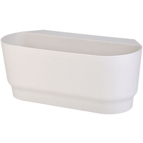 Pot de fleurs suspendu pour clôture de balcon en plastique blanc, grand, adapté à la décoration de jardin extérieur, 1 pièce (1/5)