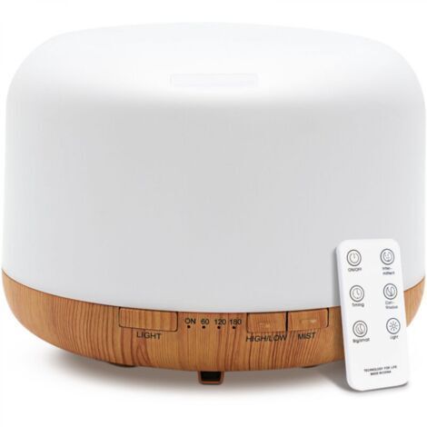 Humidificateur d'aromathérapie blanc, 167,5125 mm, 500 ml, désodorisant d'air ultrasonique pour usage domestique. (1/5)