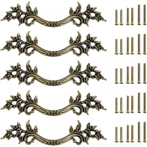 (bronze) 5pcs Poignée de porte vintage Bouton de Porte de Placard rétro,décorer le Tiroir, la Commode, Placard, Meuble etc (1/5)